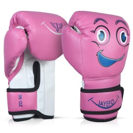 Jayefo Boxing Gloves For Kids & Children - Youth Boxing Gloves For Boxing, Kick Boxing, Muay Thai And Mma - Beginners Heavy Bag Gloves For Heavy Boxing Punching Bag - 6 Oz - Pink