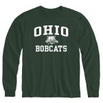 Ivysport Ohio University Bobcats Long Sleeve Adult Unisex T-Shirt, Heritage, Hunter Green, Large