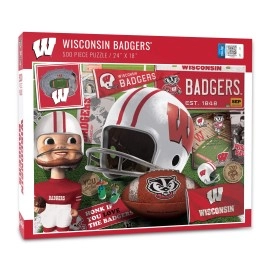 YouTheFan NCAA Wisconsin Badgers Retro Series Puzzle - 500 Pieces, Team Colors, Large
