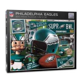 YouTheFan NFL Philadelphia Eagles Retro Series Puzzle - 500 Pieces, Team Colors, Large