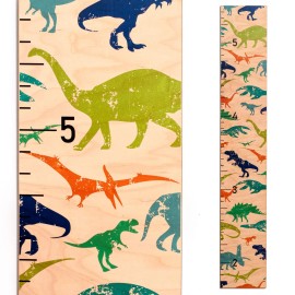 Wooden Growth Chart For Girls, Boys, Kids And Baby Gift Height Chart Dinosaurs