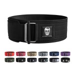 Gymreapers Quick Locking Weightlifting Belt For Bodybuilding, Powerlifting, Cross Training - 4 Inch Neoprene With Metal Buckle - Adjustable Olympic Lifting Back Support (Black, Large)