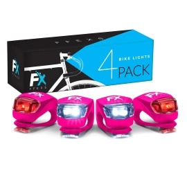 Fx Ffexs Bike Lights Front And Back - Bike Lights Set - Bright Bicycle Lights Front Rear Waterproof Silicone - Cycling Lights For Mountain Roads Night Cycling - Brighter Than Helmet Lights