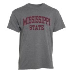 Ivysport Mississippi State University Msu Bulldogs Short Sleeve Adult Unisex T-Shirt, Classic, Charcoal Grey, Xx-Large