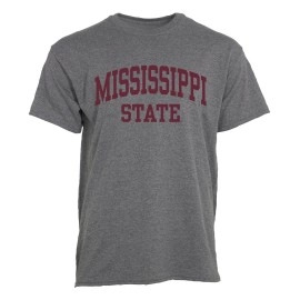 Ivysport Mississippi State University Msu Bulldogs Short Sleeve Adult Unisex T-Shirt, Classic, Charcoal Grey, Xx-Large