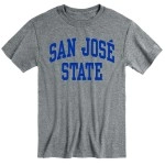 Ivysport San Jose State University Sjsu Spartans Short Sleeve Adult Unisex T-Shirt, Classic, Charcoal Grey, X-Large