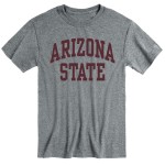 Ivysport Arizona State University Asu Sun Devils Short Sleeve Adult Unisex T-Shirt, Classic, Charcoal Grey, Large