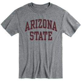 Ivysport Arizona State University Asu Sun Devils Short Sleeve Adult Unisex T-Shirt, Classic, Charcoal Grey, Large