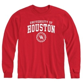 Ivysport University Of Houston Cougars Long Sleeve Adult Unisex T-Shirt, Heritage, Red, Xx-Large