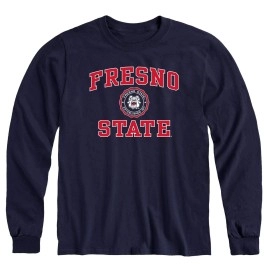 Ivysport California State University, Fresno Bulldogs Long Sleeve Adult Unisex T-Shirt, Heritage, Red, Medium