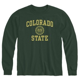 Ivysport Colorado State University Rams Long Sleeve Adult Unisex T-Shirt, Heritage, Hunter Green, X-Large