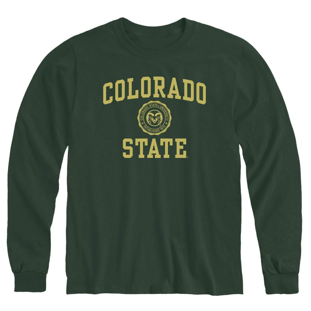 Ivysport Colorado State University Rams Long Sleeve Adult Unisex T-Shirt, Heritage, Hunter Green, Xx-Large