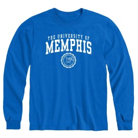 Ivysport University Of Memphis Tigers Long Sleeve Adult Unisex T-Shirt, Heritage, Royal Blue, Small