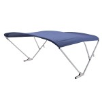 Sureshade Power Pontoon Bimini Top - Clear Anodized Frame Navy Fabric