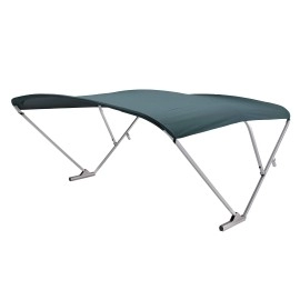 Sureshade Power Pontoon Bimini Top - Clear Anodized Frame Green Fabric