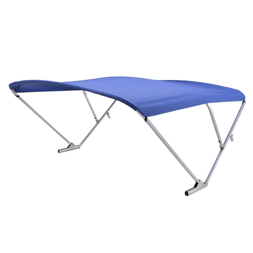 Sureshade Power Pontoon Bimini Top - Clear Anodized Frame Pacific Blue Fabric