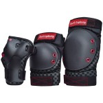 Dark Lightning Adultyouthjunior Knee Pads Elbow Pads Wrist Guards 3 In 1 Protective Gear, For Skateboard,Roller Skate,Inline,Cycling,Mtb Bike,Scooter