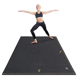 Gxmmat Large Yoga Mat Non-Slip 7X5X9Mm, Thick Workout Mats For Home Gym Flooring, Extra Wide Exercise Mat For Men And Women Without Shoes, Non-Toxic Memory Foam, Comfortable For Stretching, Cardio