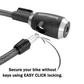 Kryptonite Kryptoflex 1218 Key Cable Bicycle Lock, Black, 12mm x 183cm (004967 KryptoFlex 1218 Key)