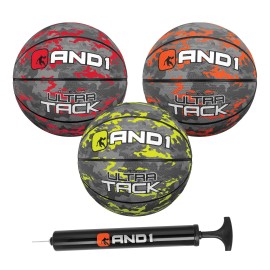 And1 Mini Basketball 3 Pack Set For Kids (Deflated W/Pump Included): - Size 3 7-Inch Premium Youth Size Basketballs, Easy To Grip, Made For Indoors And Outdoors