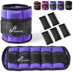 Sportneer Adjustable Ankle Weights For Women And Men 1 Pair Of 2 3 4 6 7 Lbs Wrist Arm Leg Weights With Adjustable Straps, Strength Training Weighted For Yoga, Walking, Running, Aerobics, Gym, Purple