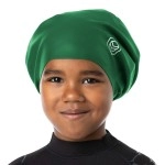 Soul Cap Jr - Large Swimming Cap For Children - Designed For Long Hair, Dreadlocks, Weaves, Hair Extensions, Braids, Curls & Afros - Silicone (Medium, Green)