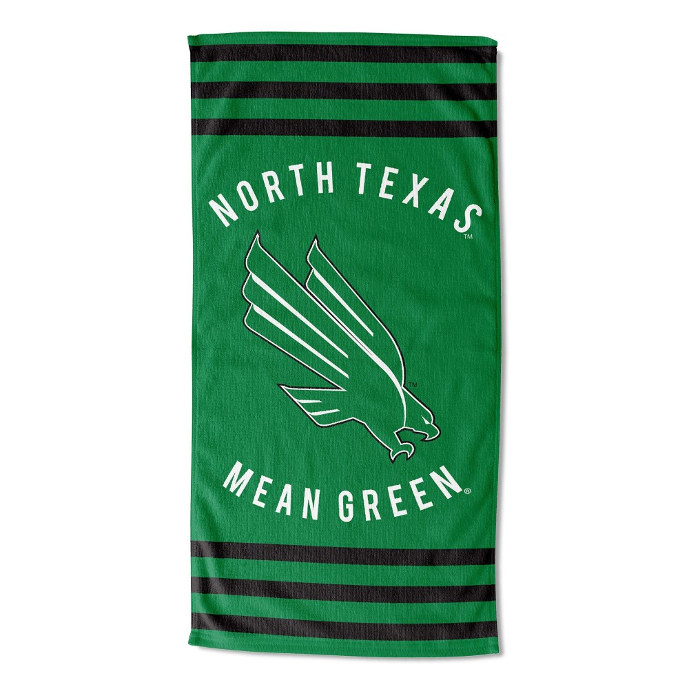 Northwest Ncaa North Texas Mean Green Beach Towel 30 X 60 Stripes