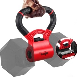 Yes4All Kettle Bell Grip/Weightlifting Kettlebell/Dumbbell Grip Handle - Convert Dumbbells Into Kettlebell For Home Gym