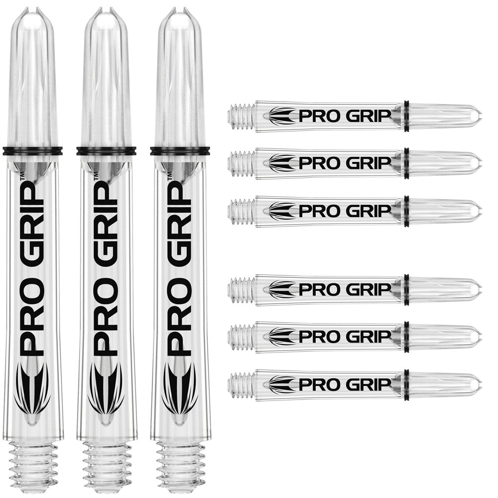 Target Darts 3 X Sets Of Clear Pro Grip Shaft Short - 9 In Total