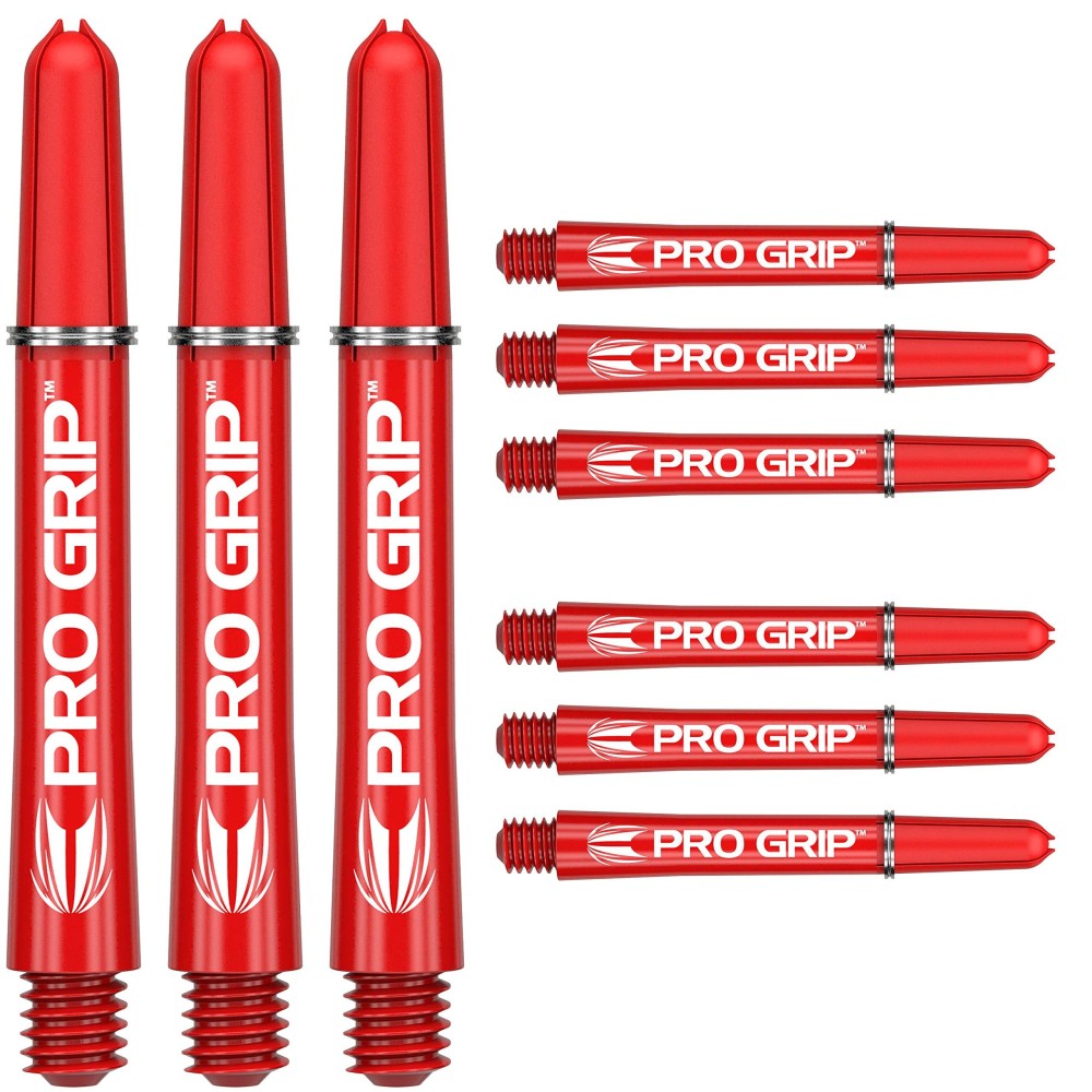 Target Darts 3 X Sets Of Red Pro Grip Shaft Intermediate - 9 In Total