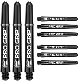 Target Darts 3 X Sets Of Black Pro Grip Shaft Medium - 9 In Total