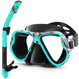 Karvipark Dry Snorkel Set, Anti-Fog Scuba Diving Mask, Panoramic Wide View Diving Goggle, Easy Breathing And Professional Snorkelling Gear For Adults