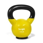 Yes4All Vinyl Coated Kettlebell With Protective Rubber Base, Strength Training Kettlebells For Weightlifting, Conditioning, Strength & Core Training (12Lb - Yellow)