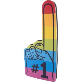Giant Foam Finger 18 Inch- Number 1 Universal Foam Hand For All Occasions - Cheerleading For Sports - Exciting Vibrant Colors Use As Celebration Pom Poms- Great For Sports Events Games School Business