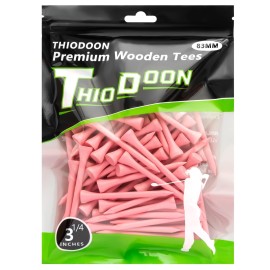 Thiodoon Golf Tees 2 1/8 Inch Less Friction Wood Tees Training For Golfer Professional Natural Wood Golf Tees Bulk 100 Count Golfing Tees