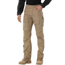 Trgpsg Mens Hiking Pants, Military Combat Tactical Pants, Outdoor Work Bdu Cargo Pants Workwear Wg4F Khaki 32