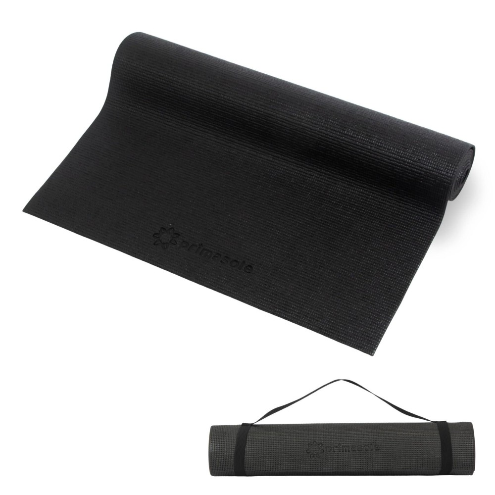 Primasole Yoga Mat With Carry Strap For Yoga Pilates Fitness And Floor Workout At Home And Gym 1/3 Thick (Black Color) Pss91Nh045A