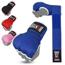 Hunter Gel Padded Inner Gloves With Hand Wraps For Boxing (Set Of 2 Gloves) (Blue, L/Xl)