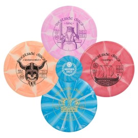 Westside Discs Four Disc Origio Burst Disc Golf Starter Set Frisbee Golf Set King Distance Driver Underworld Fairway Driver Warship Midrange Crown Disc Golf Putter Colors Will Vary