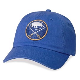 AMERICAN NEEDLE Buffalo Sabres NHL Blue Line Adjustable Buckle Strap Baseball Hat, Royal Blue (40742B-BUS)