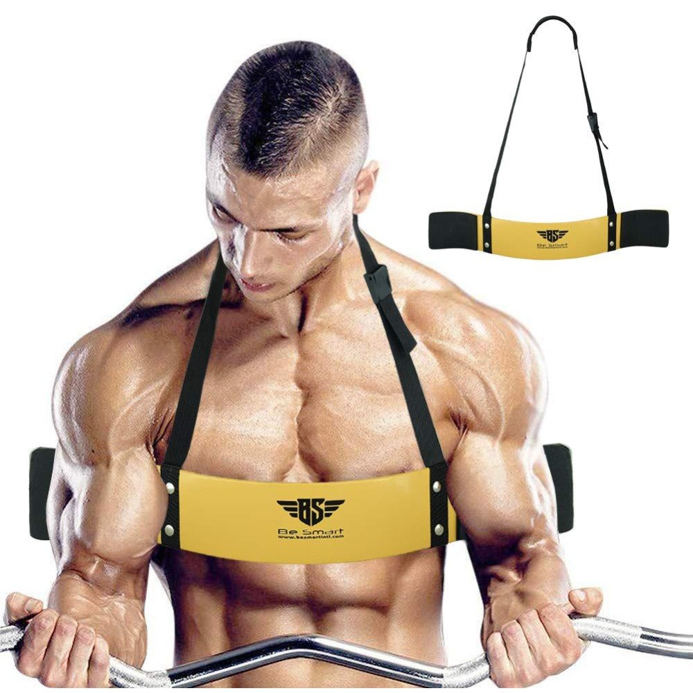 Arm Blaster For Biceps & Triceps Dumbbells & Barbells Curls Muscle Builder Bicep Isolator For Big Arms Bodybuilding & Weight Lifting Support For Strength & Muscle Gains By Be Smart (Golden)