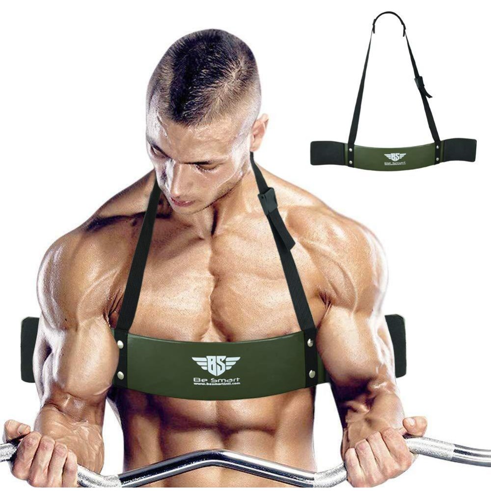 Besmart Arm Blaster For Biceps & Triceps Dumbbells & Barbells Curls Muscle Builder Bicep Isolator For Big Arms Bodybuilding & Weight Lifting Support For Strength & Muscle Gains (Army Green)