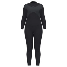Hevto Wetsuits Women Plus Size 3Mm Neoprene Full Scuba Diving Suits Surfing Swimming Long Sleeve Keep Warm Back Zip For Water Sports (P09-Gray, Xlt)