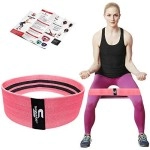 Sawans Resistance Bands, Resistance Band For Legs And Glutes, Includes Exercise Band Workout Booklet, Non-Slip Booty Band For Women & Men Hip Circle, Back Stretcher (Pink, Medium)