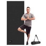 Cambivo Yoga Mat For Women And Men, Extra Long And Wide Exercise Mat(84 X 30 X 14 Inch), Large Non Slip Workout Mat For Yoga, Pilates, Fitness, Barefoot Workouts, Home Gym Studio(Black)