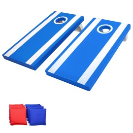 Gosports 4 Ft X 2 Ft All Weather Cornhole Game Set - Includes 8 Bean Bags Game Rules (Choose Between American Flag, Red, And Blue Designs)