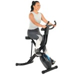 EXERPEUTIC 675 XLS Bluetooth Smart Technology Folding Upright Exercise Bike, 400LBS, black / blue