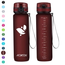 Aorin Sports Water Bottle - 500Ml-Tritan Gym Bottle Bpa-Free & Drinking Bottles, Leakproof,One Click Flip Lidkids,Adults,Gym,Outdoor Sport