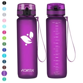 Aorin Sports Water Bottle - 350Ml500Ml750Ml1L,Tritan Gym Bottle Bpa-Free & Drinking Bottles, Leakproof,One Click Flip Lidkids,Adults,Gym,Outdoor Sport