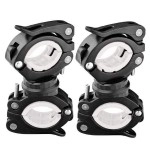 Cosoos 2 Pack Flashlight Mount Holder, Universal Bicycle Led Light Mounting Holder 360 Rotation Clip Clamp For Flashlight, Cycling, Riding(White+Black)